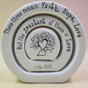 3 piece candle holder set - Faith, Hope, Love